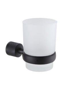 FABRIC PORTA VASO Y CEPILLO NEGRO